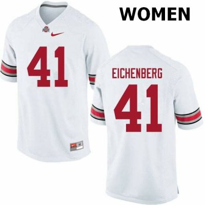 Women's Ohio State Buckeyes #41 Tommy Eichenberg White Nike NCAA College Football Jersey Copuon BPD1344MM